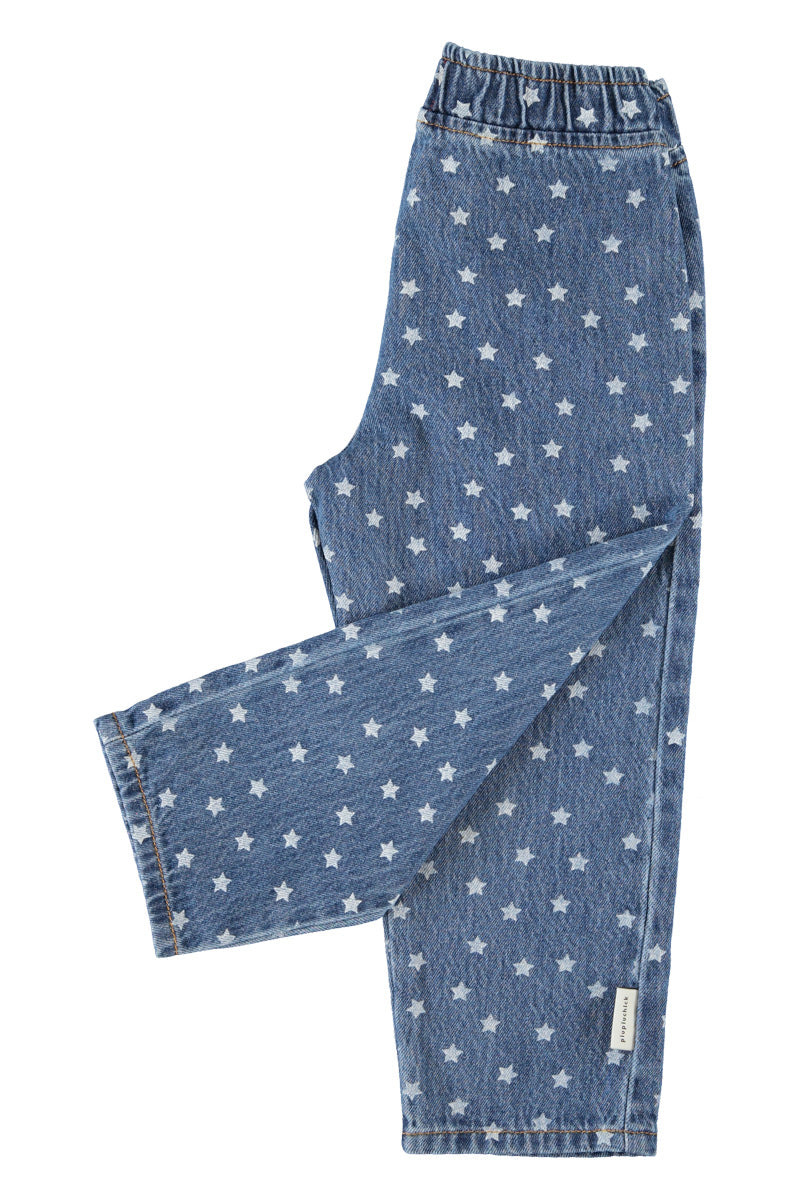 Trousers stars washed navy denim