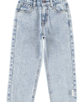 unisex trousers faded light blue denim