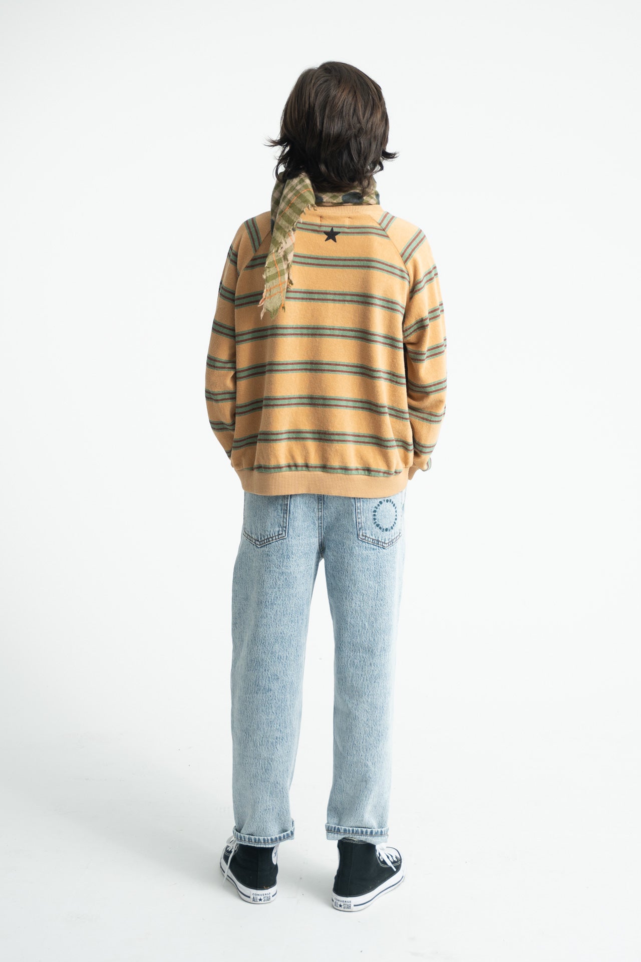 unisex trousers faded light blue denim