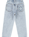 unisex trousers faded light blue denim