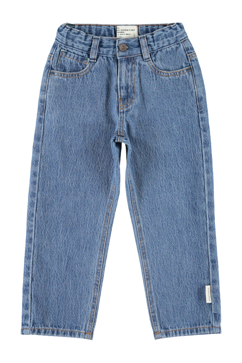 unisex trousers washed navy denim