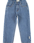 unisex trousers washed navy denim