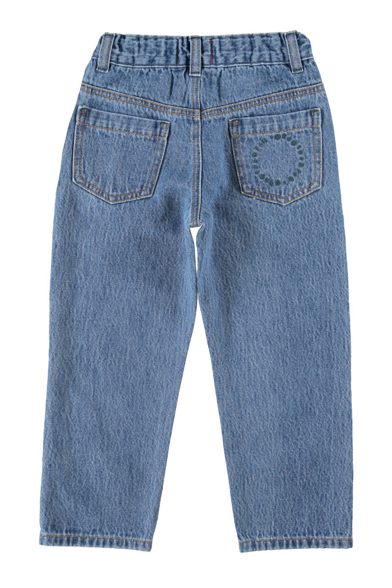 unisex trousers washed navy denim