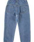 unisex trousers washed navy denim