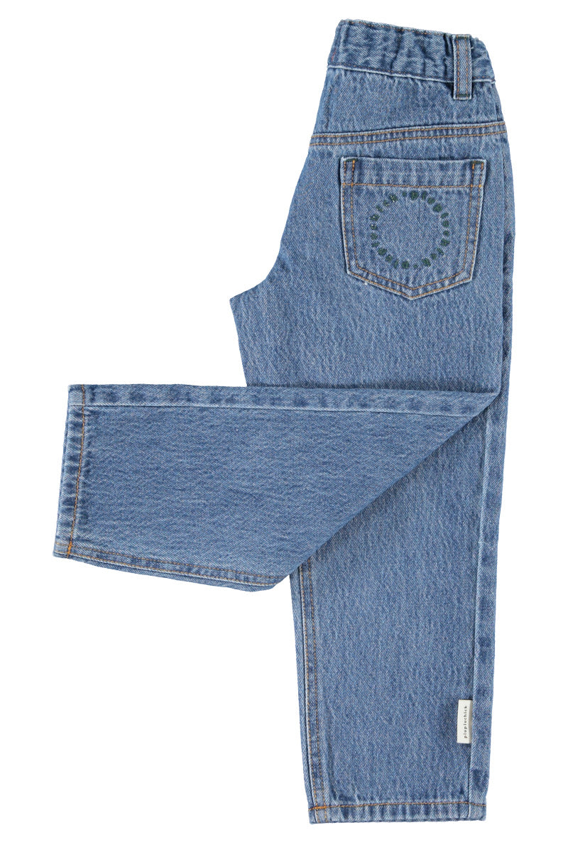 unisex trousers washed navy denim