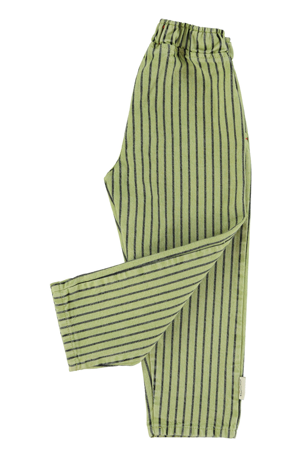 unisex trousers green with indigo stripes