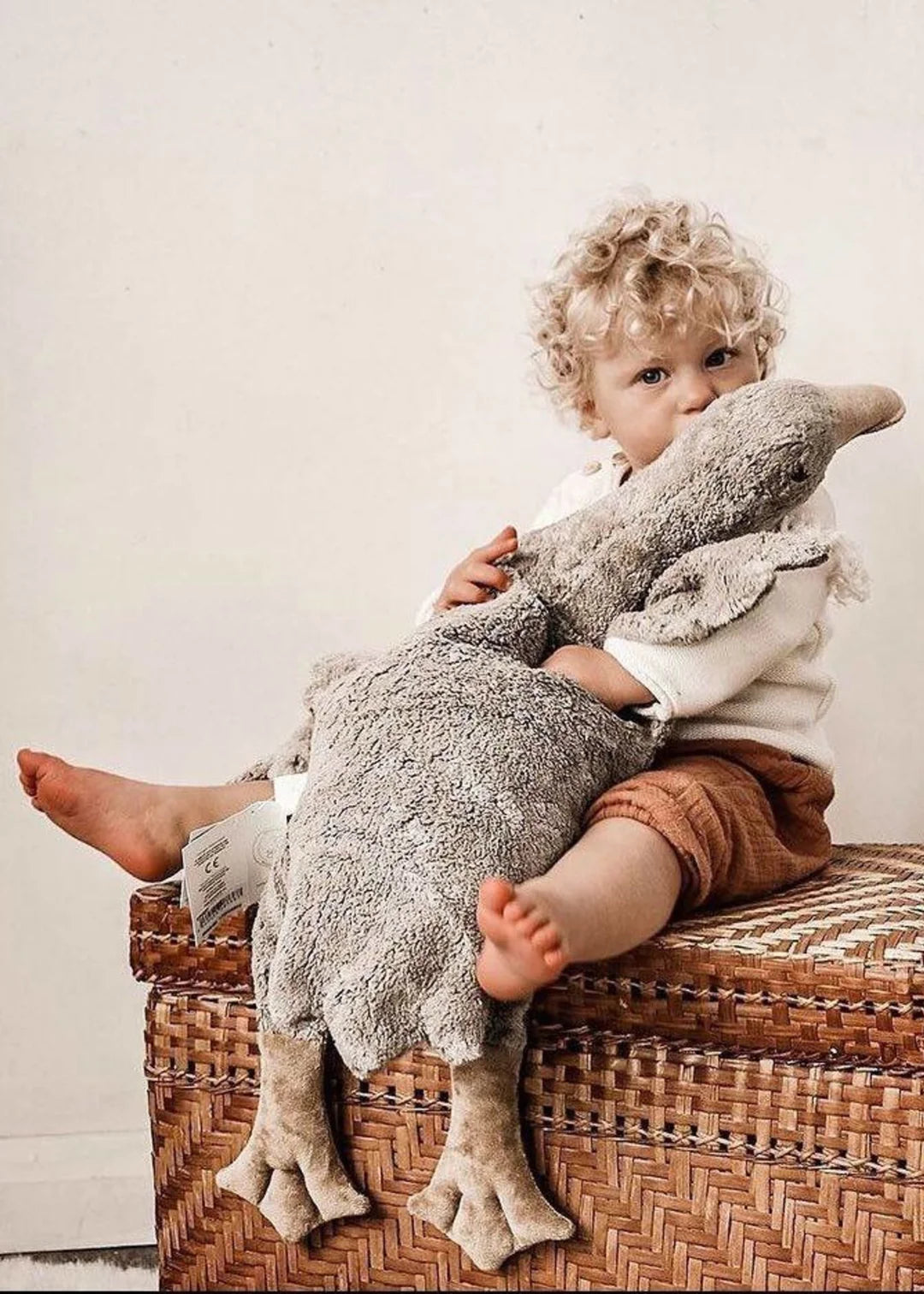 Cuddly animal goose large grey
